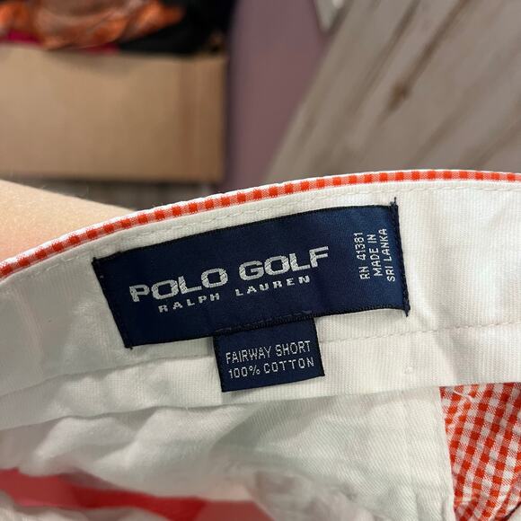 Polo Golf Ralph Lauren Fairway Cotton Shorts Orange Gingham UT Vols Men’s 33 - Picture 3 of 7